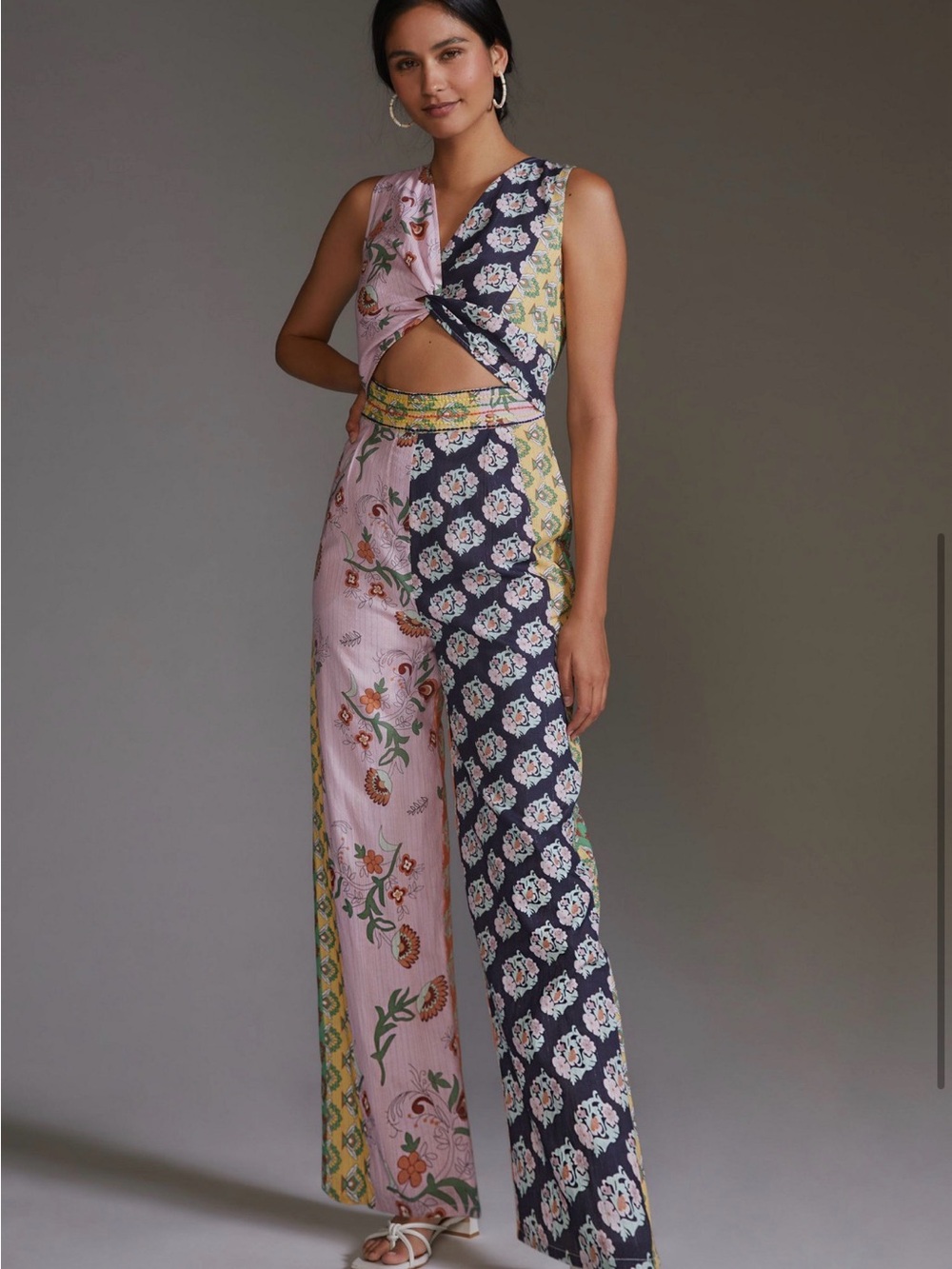 Anthropologie Floral Patchwork summer jumpsuit kantha print onesie